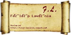 Fülöp Lavínia névjegykártya